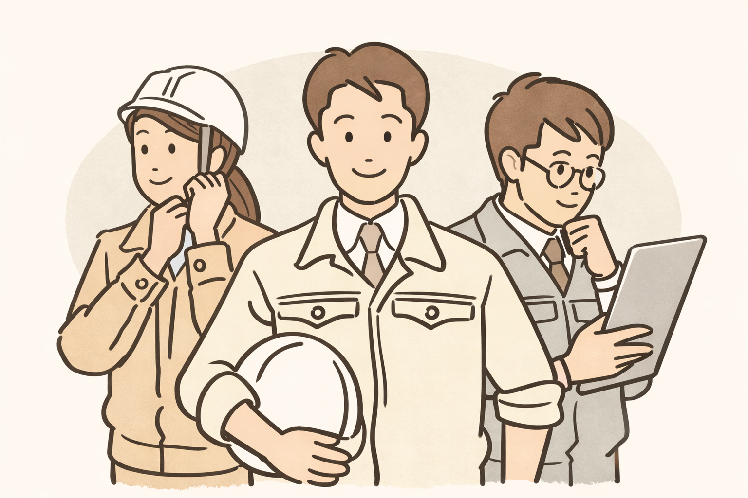 クロネコハウス　工事スタッフイラスト